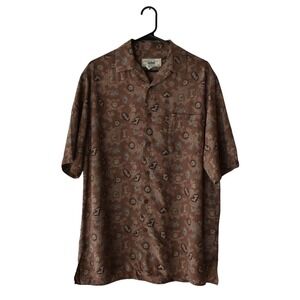 Country Road Genuine Workwear Brown‎ Print Short Sleeve Button Up Shirt